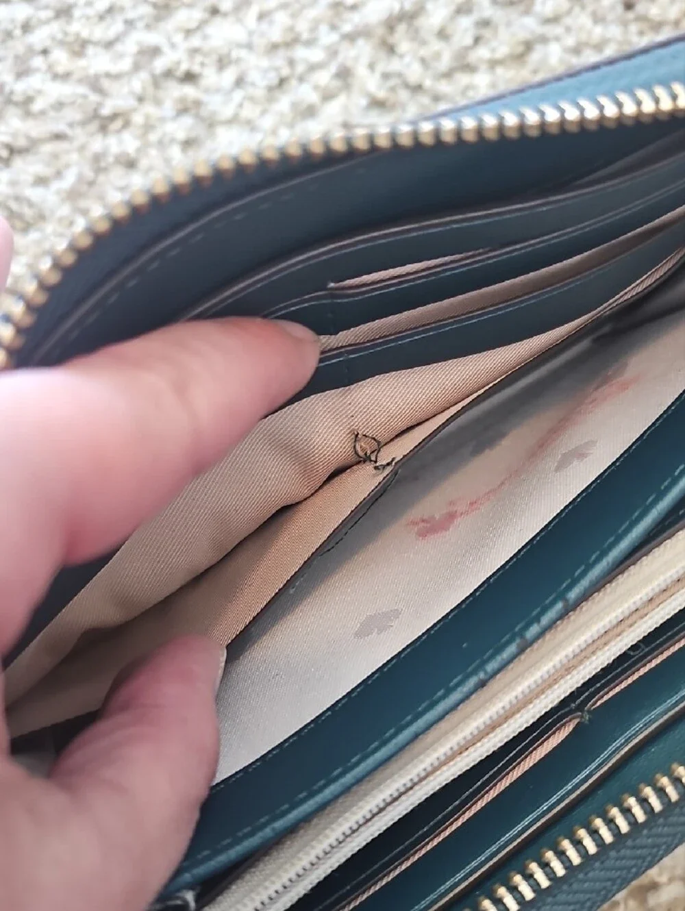 kate spade Two-Tone Teal and Light Blue Zip Wallet